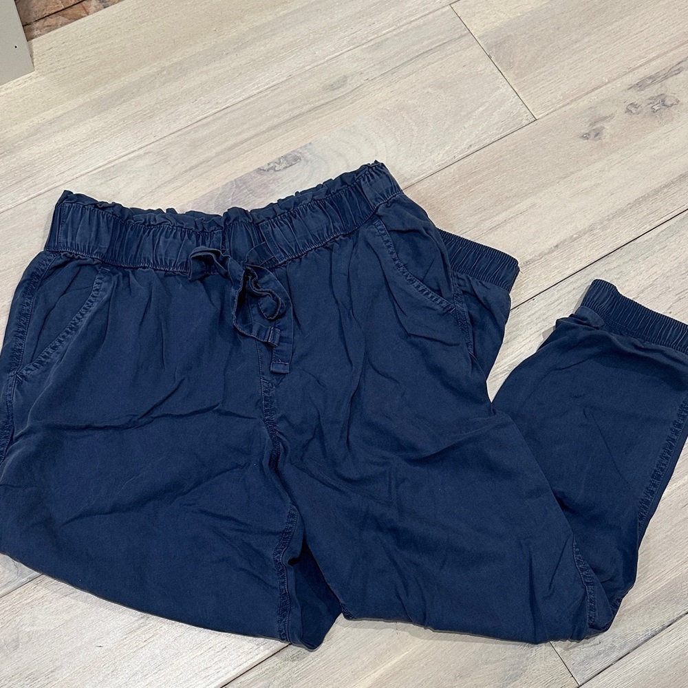 SO Navy Blue Jogger Pants Paperbag Waistband
